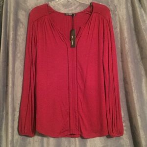 Max jeans Tibetan red long sleeved blouse.